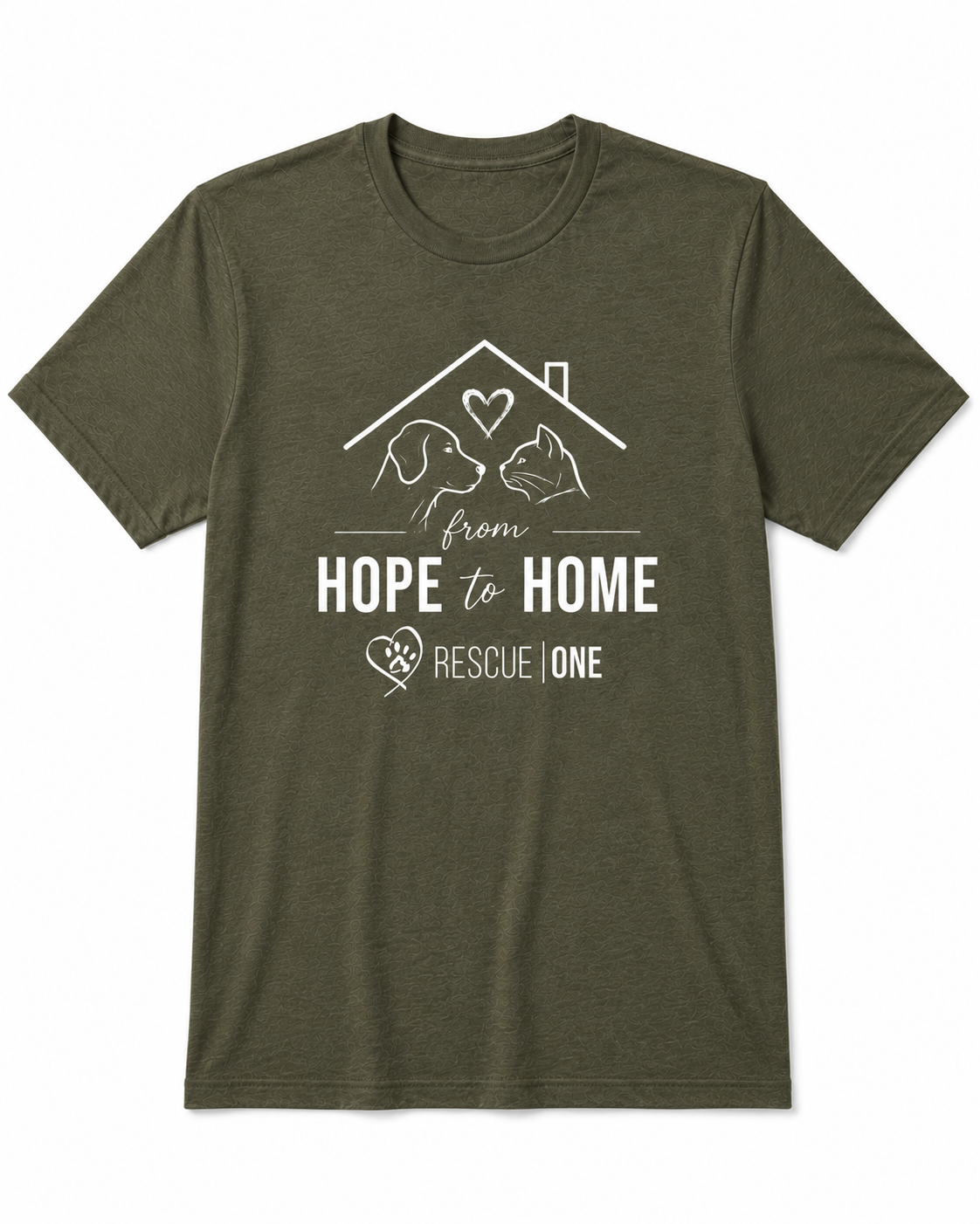 From Hope To Home T-Shirt - Military Green -PRE ORDER ONLY